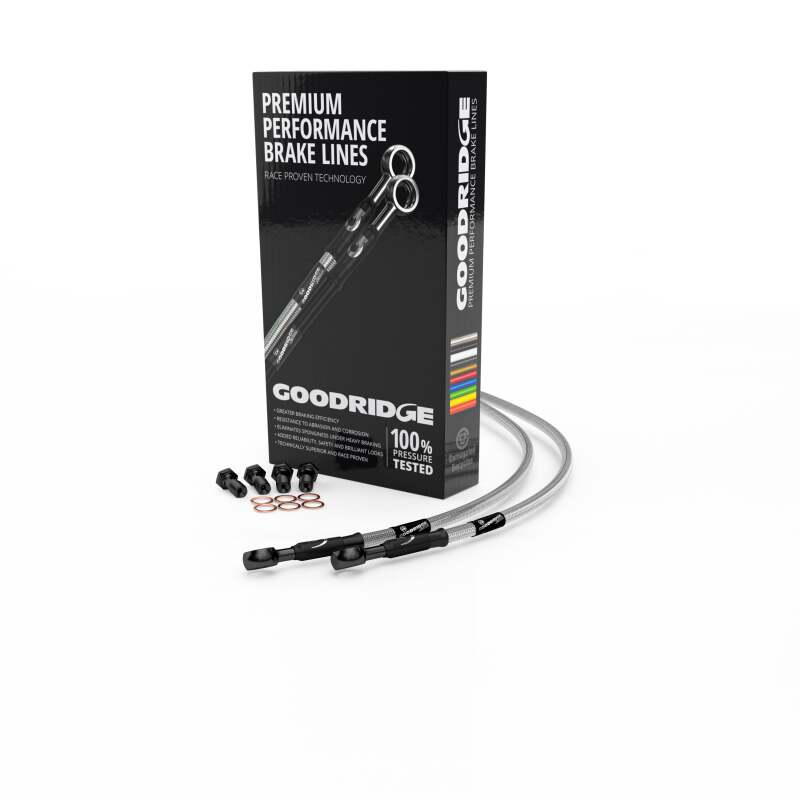 Goodridge 98 99 Aprilia RS250 Rear. Clear Brake Lines w/Black Fittings
