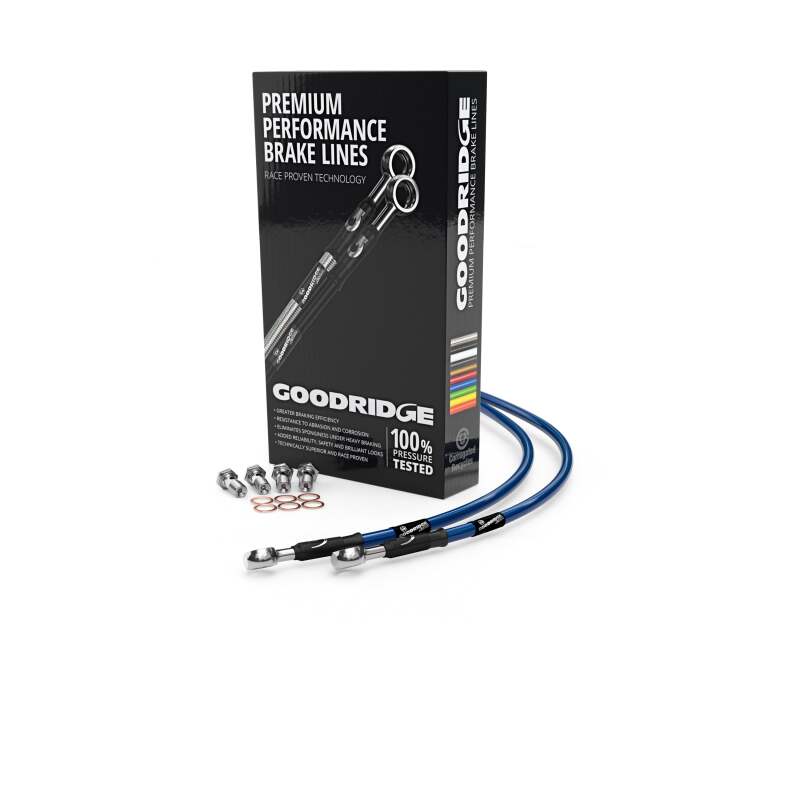 Goodridge 04 08 Yamaha FZ6/FZ6S Electric Blue Rear SS Brake Lines