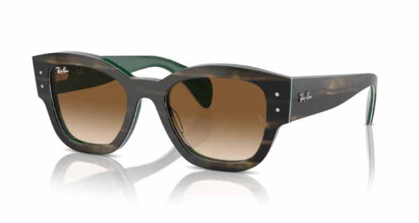 Ray Ban Jorge Striped Green On Green  Clear Gradient Brown
