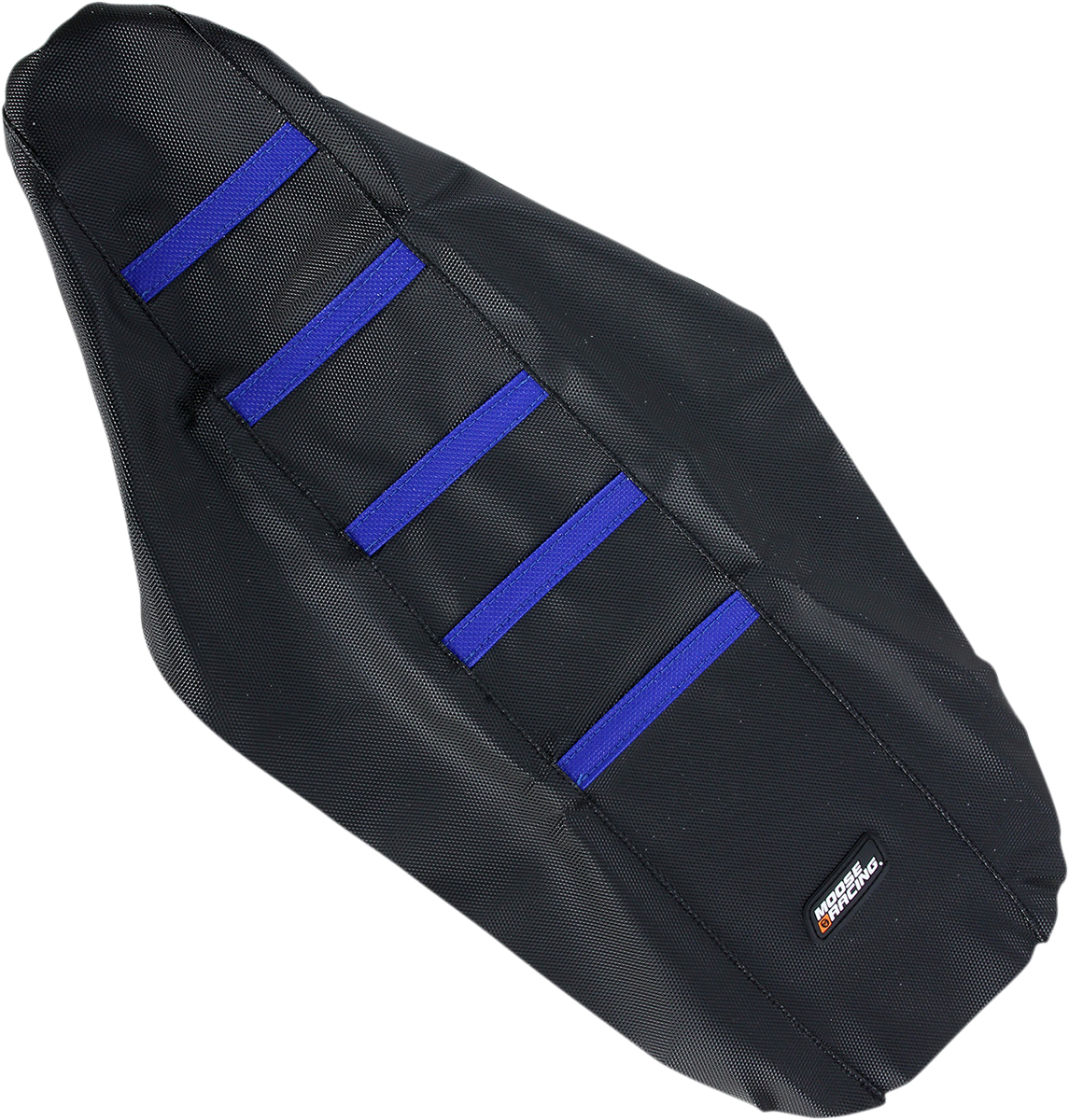 MOOSE RACING Ribbed Seat Cover   Black Cover/Blue Ribs   Yamaha