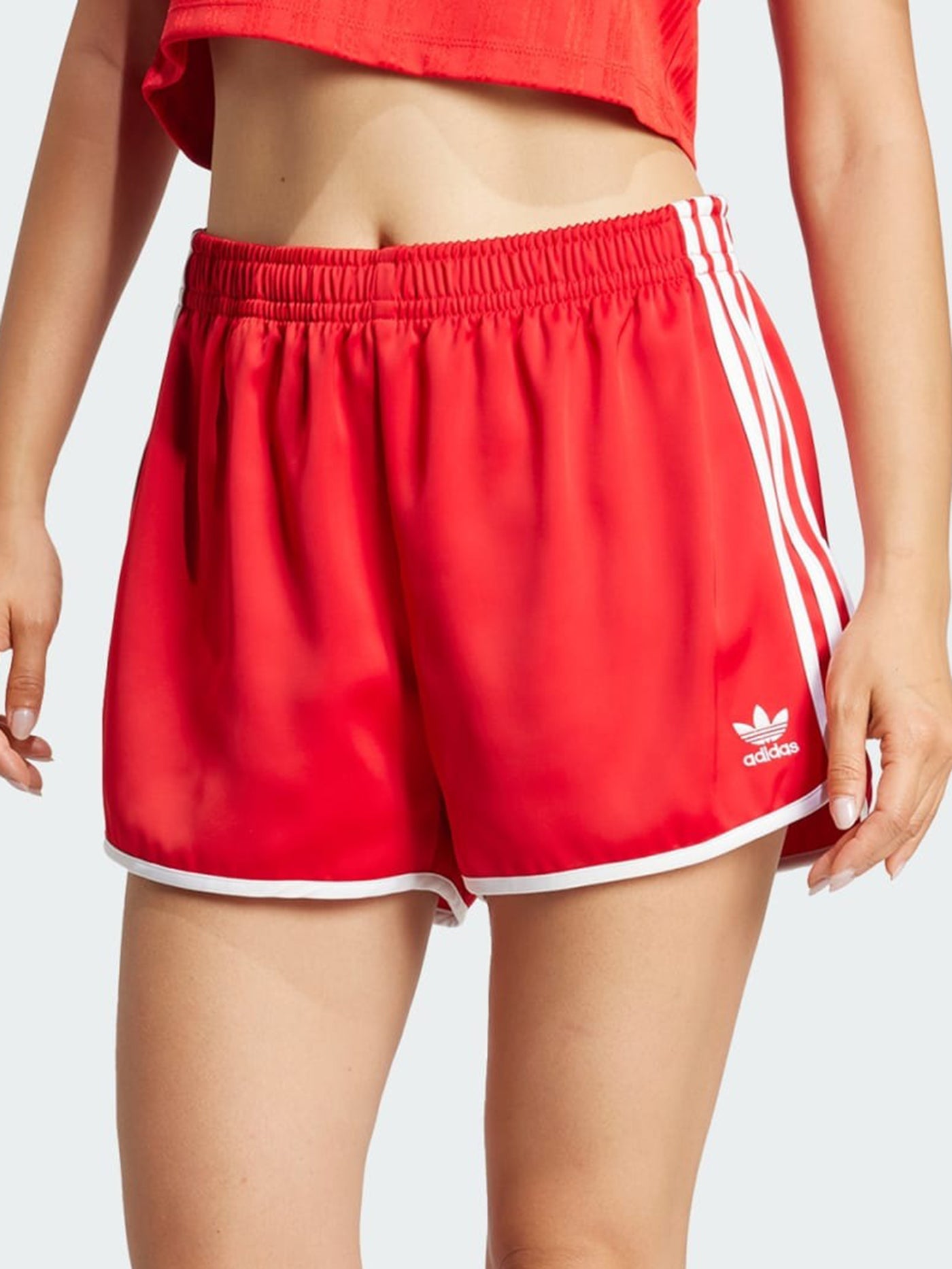 ADIDAS Stripes Sprinter Better Scarlet Shorts