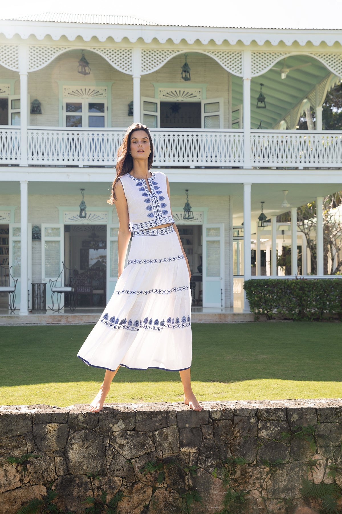 ASHA BY ASHLEY MCCORMICK Azure Helena Tiered Skirt