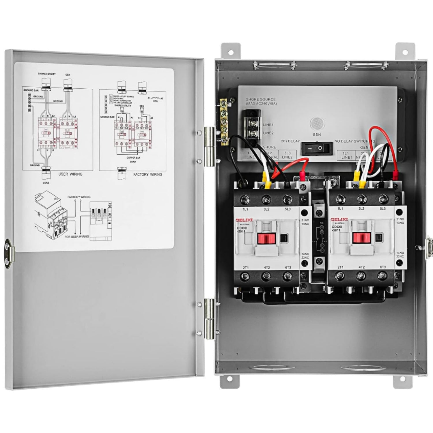 RV Transfer Switch, Briidea 50 Amp Automatic Transfer Switch for RV, Speedboats, 240 VAC