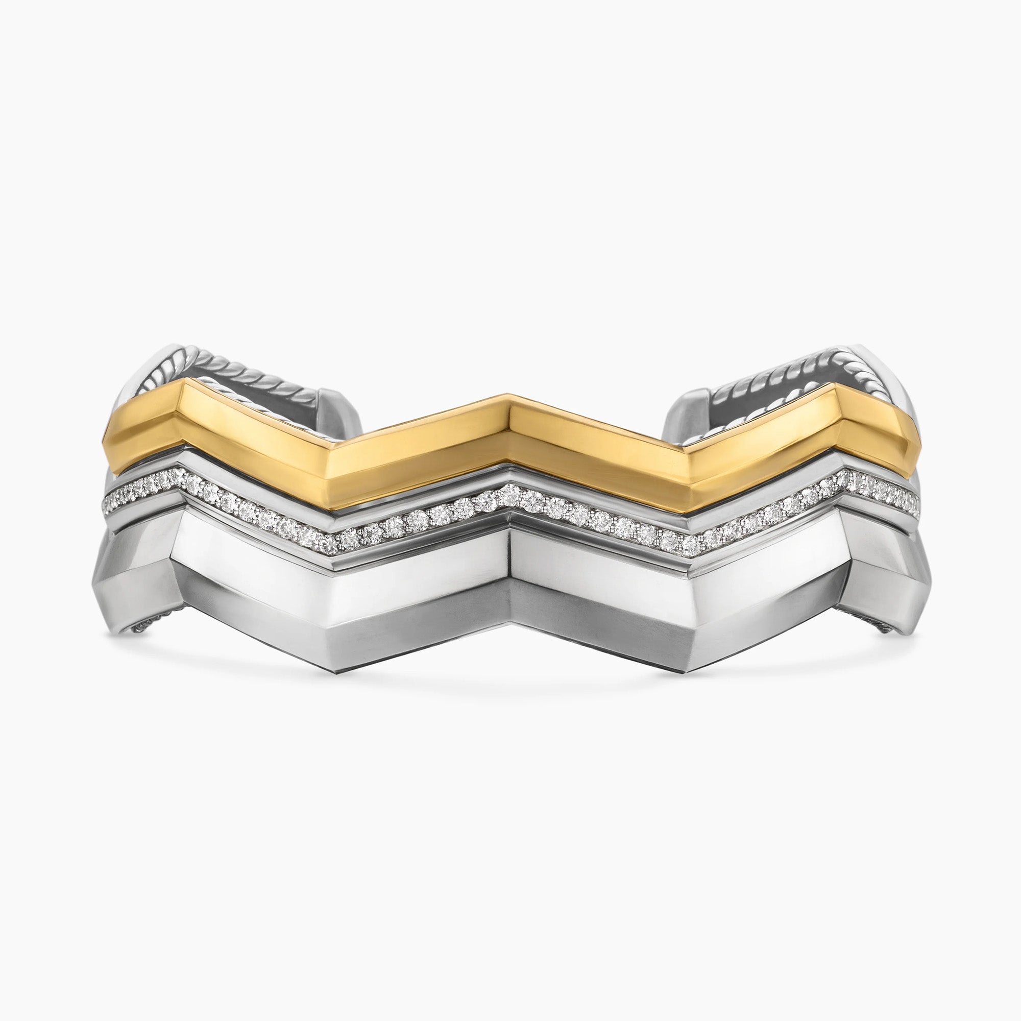 DAVID YURMAN Zig Zag Staxx Three Row Cuff Bracelet