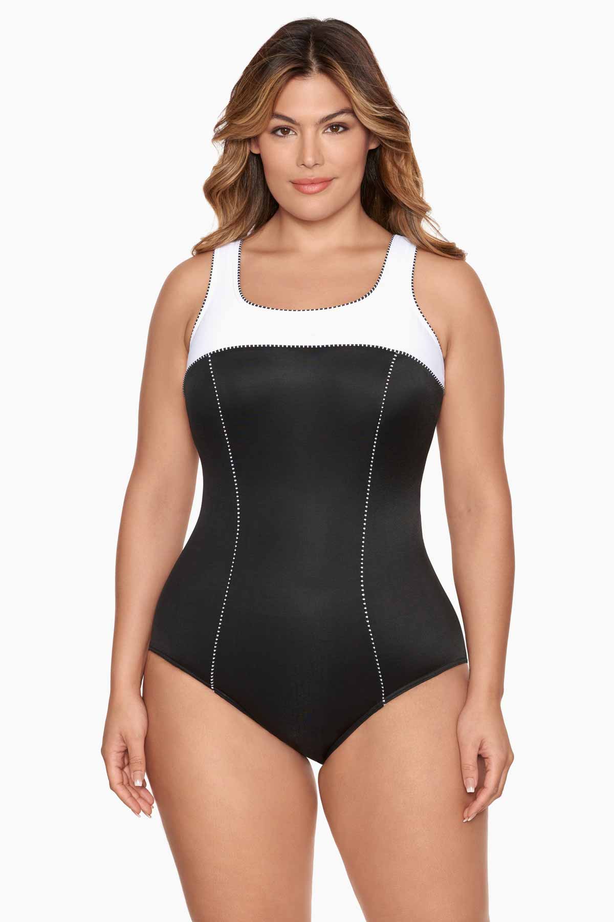 MIRACLESUIT Plus Size Colorblock Touche One Piece