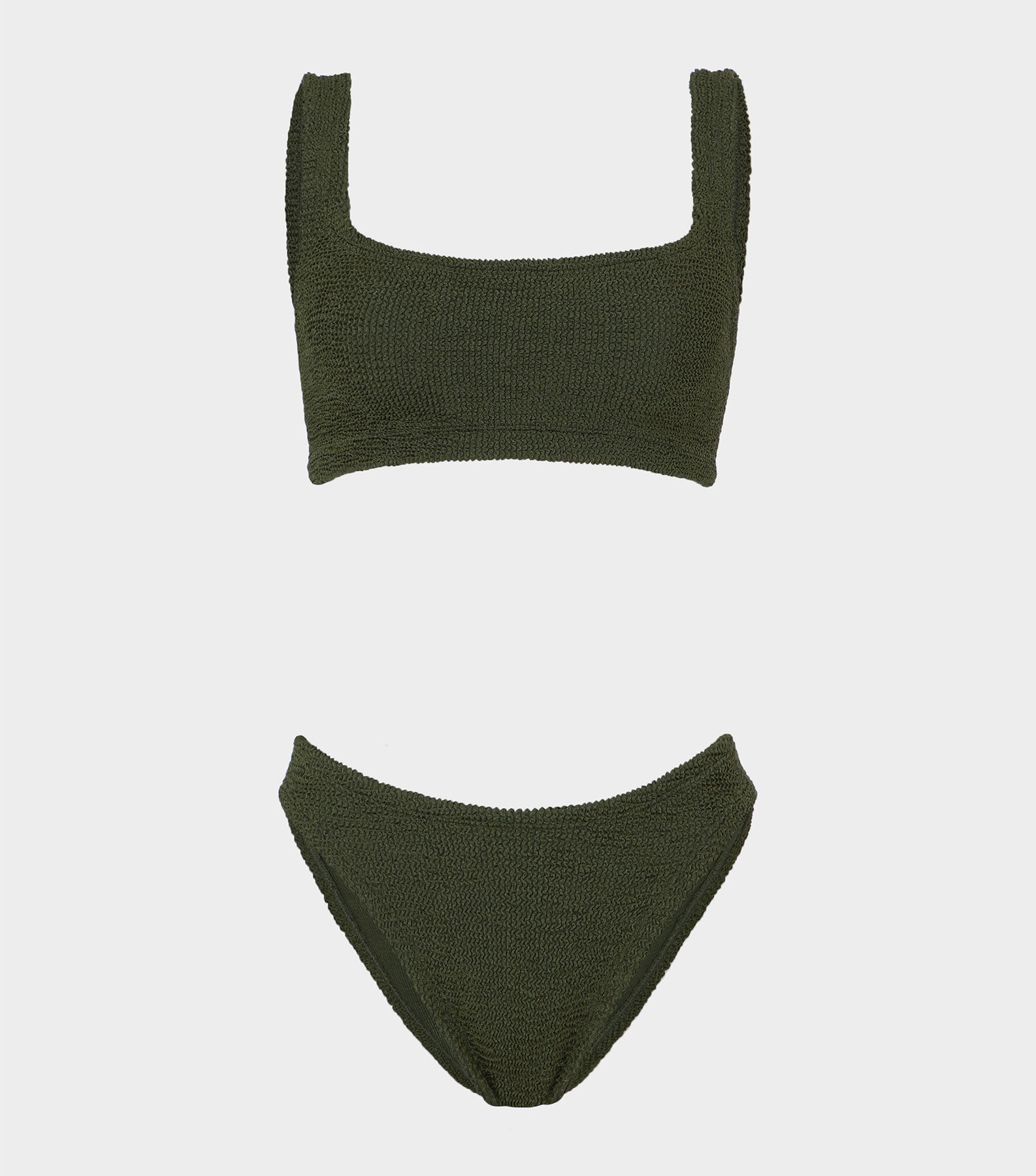 HUNZA G Coverage Xandra Bikini   Metallic Khaki