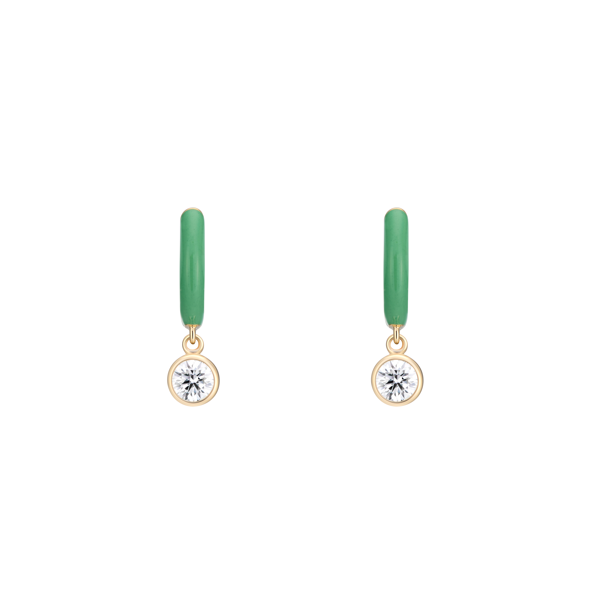 LIGHTBOX JEWELRY Enamel Hoops  Jade