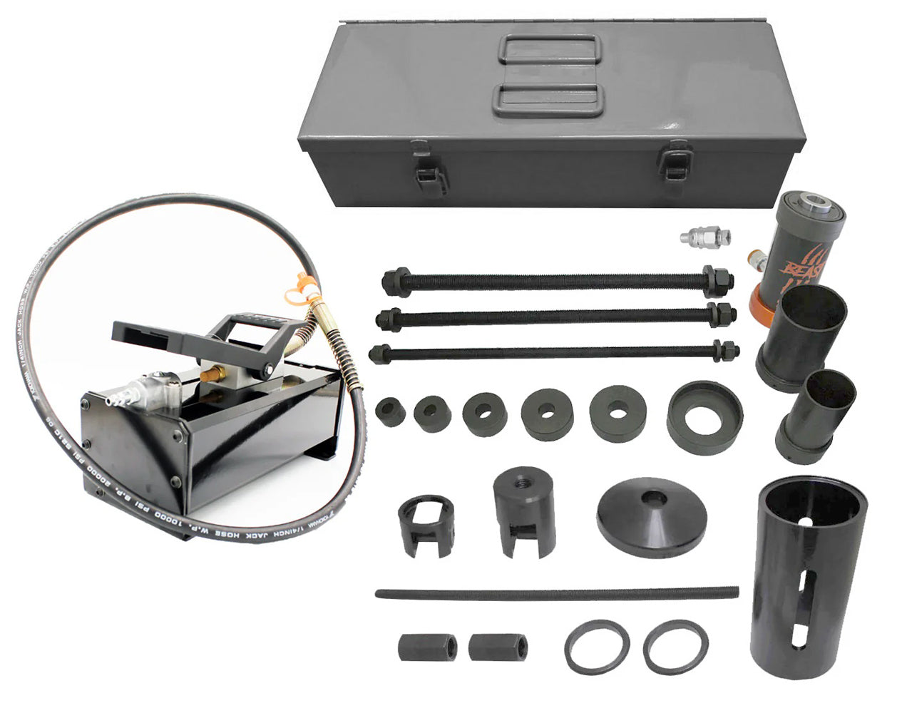 TILLMAN TOOLS Universal 1598 Leaf Spring Pin and Bushing Service Set w/ Hydraulic Foot Pump