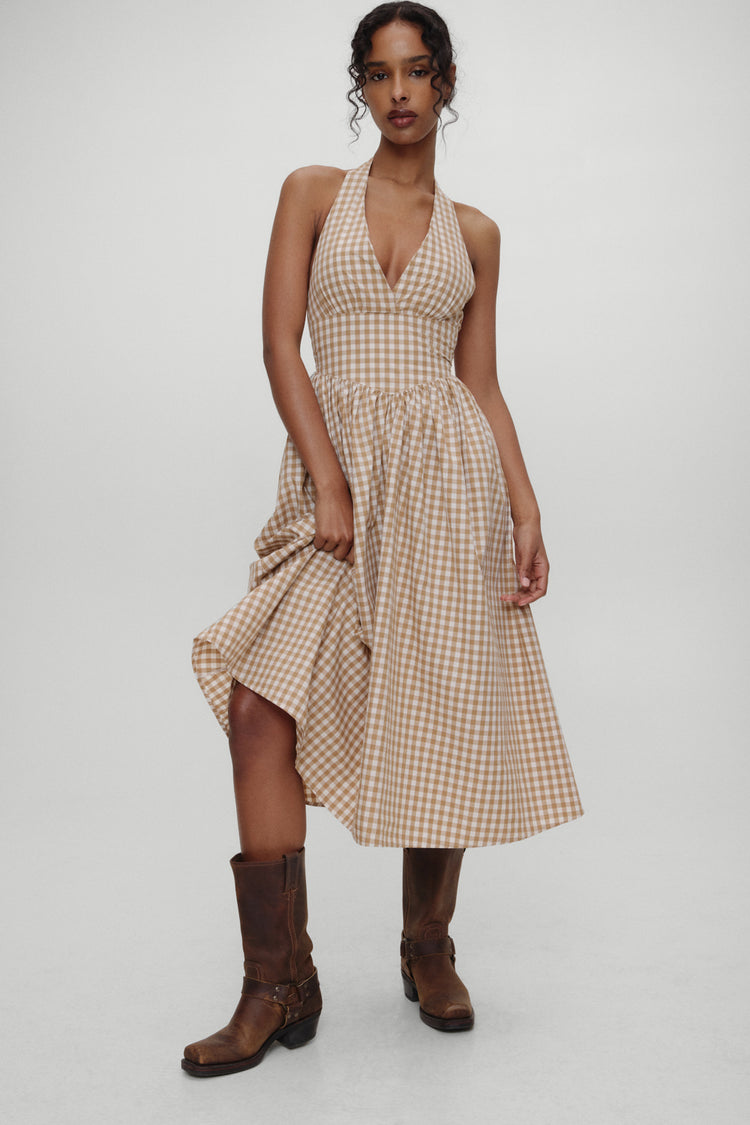 FRANKIES BIKINIS PRAIRIE MIDI DRESS