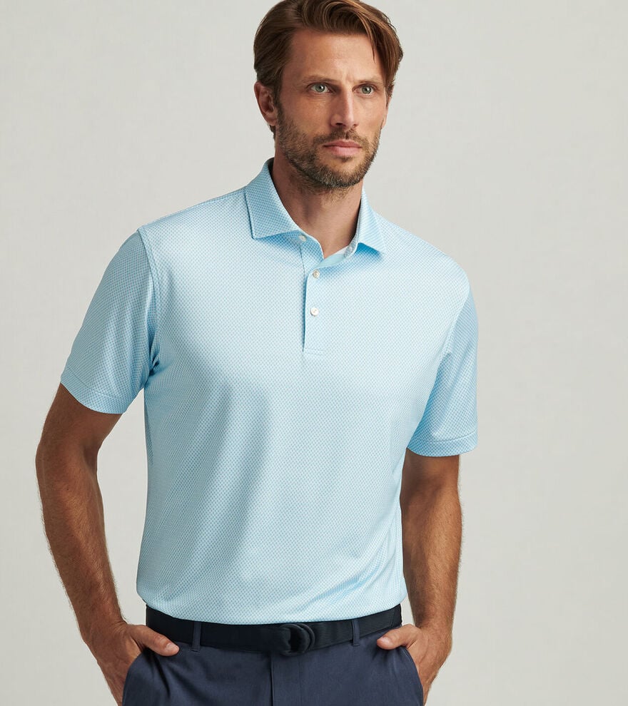 Peter Millar Men's City Of Oaks Performance Jersey Polo Shirt   White