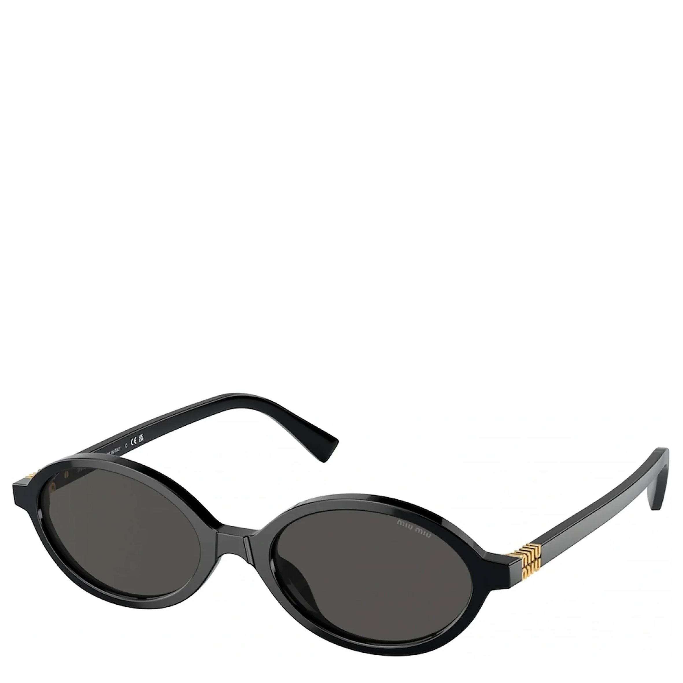 Miu Miu MU04ZSF Regard Oval Asian Sunglasses  Black (G)