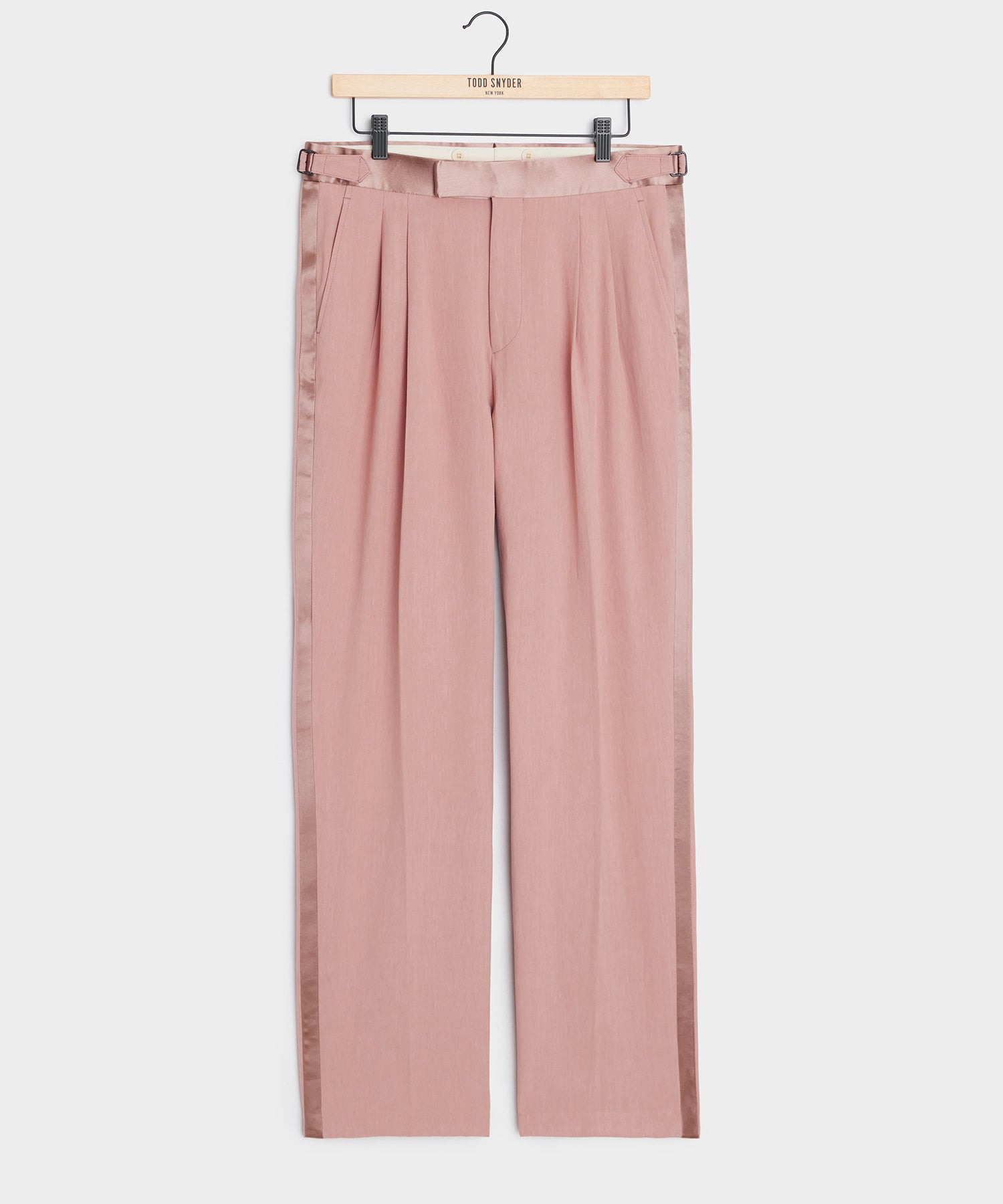 TODD SNYDER Italian Relaxed Sueded Linen Tuxedo Trouser