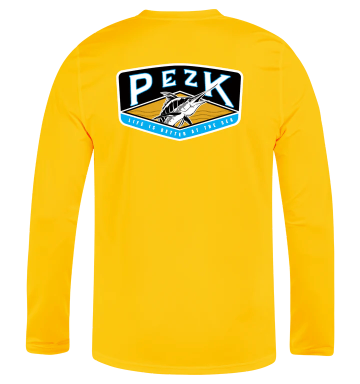 Pez K "Pacific Marlin" Men's Long Sleeve Rashguard   Golden Yellow