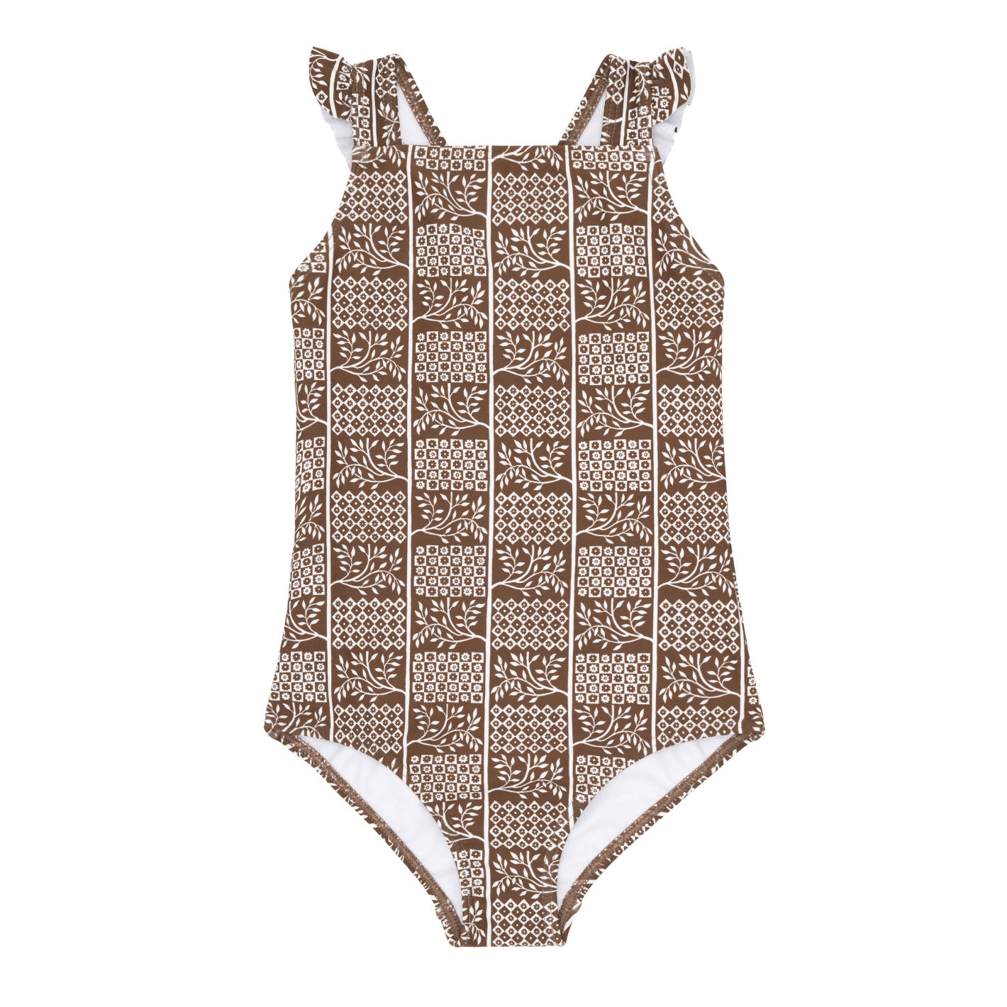 MINNOW SWIM Girls Checker Tree Crossover One Piece