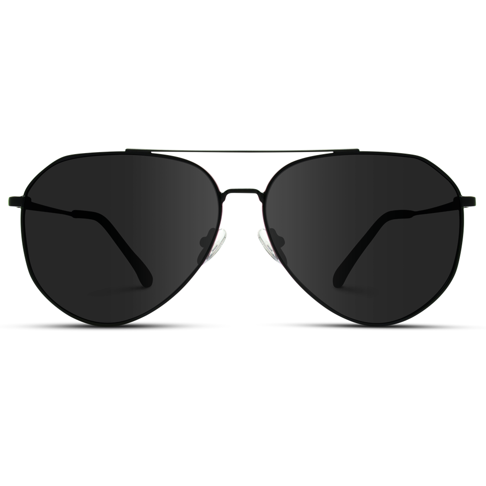 WEAR ME PRO SUNGLASSES Wear Me Pro Ramsey Black Frame Black Lens Aviator Sunglasses AVI033