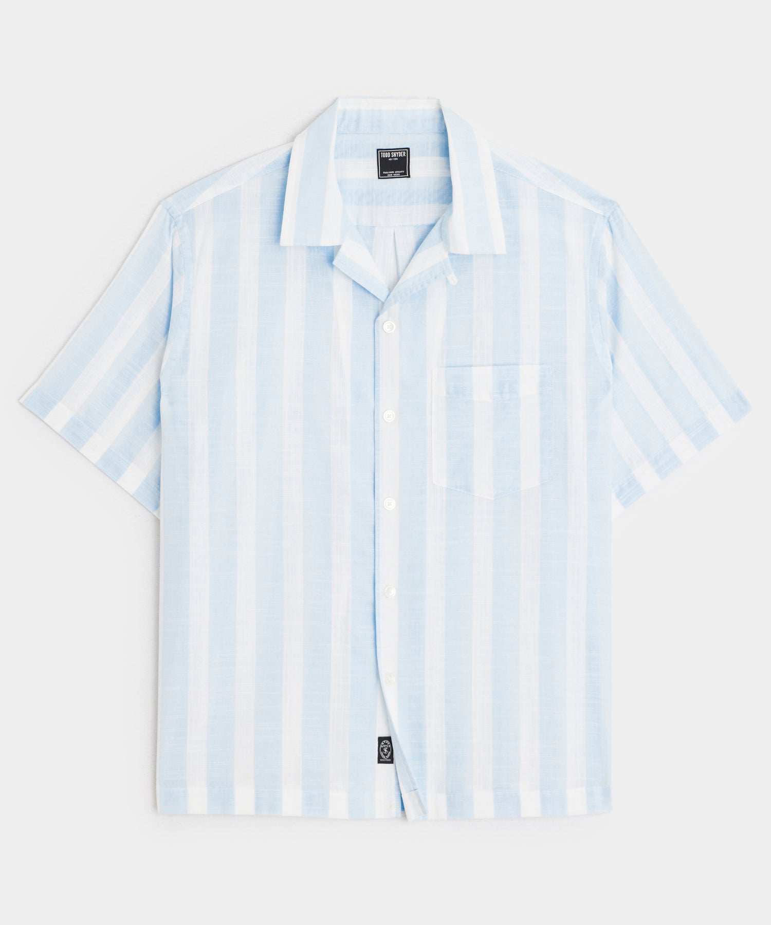 TODD SNYDER Cropped Cotton Summerweight Camp Collar Shirt