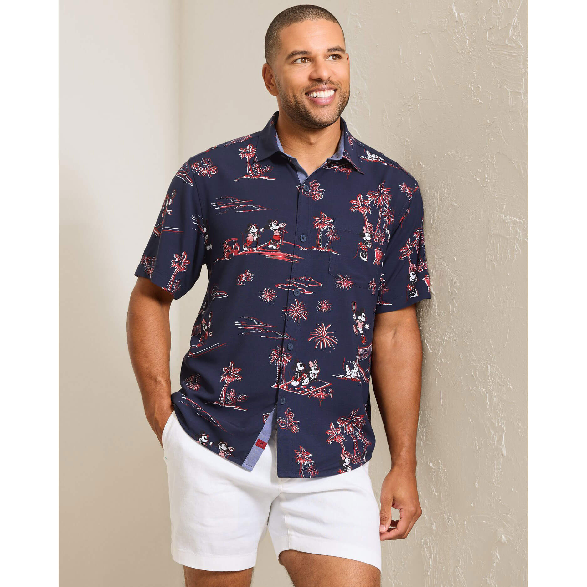 TOMMY BAHAMA MENS Tommy Bahama Men's Disney Barbeque Blastoff Camp Shirt   Kingdom Blue