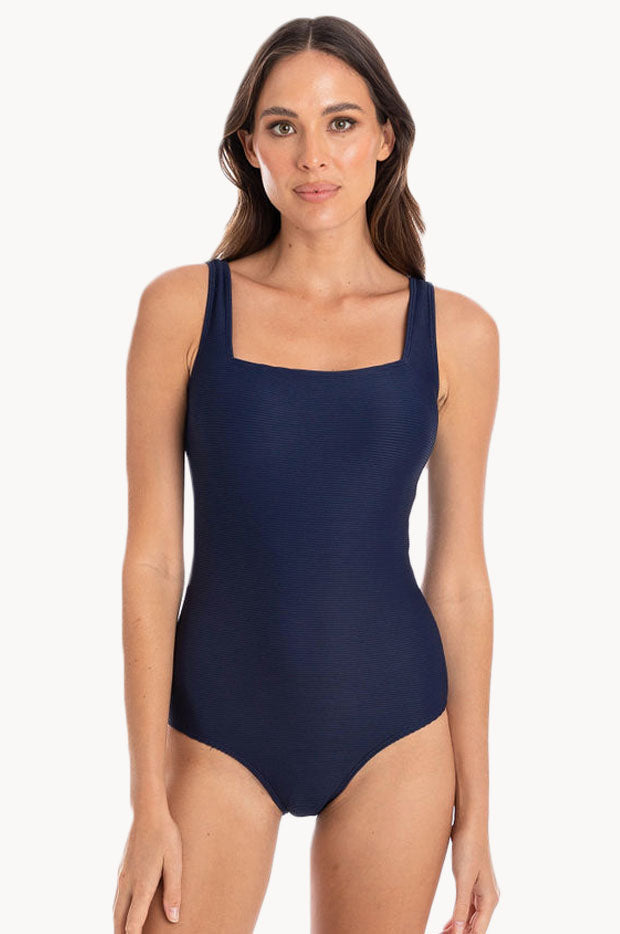 TOGS SWIMWEAR Plain Textured Square Neck One Piece