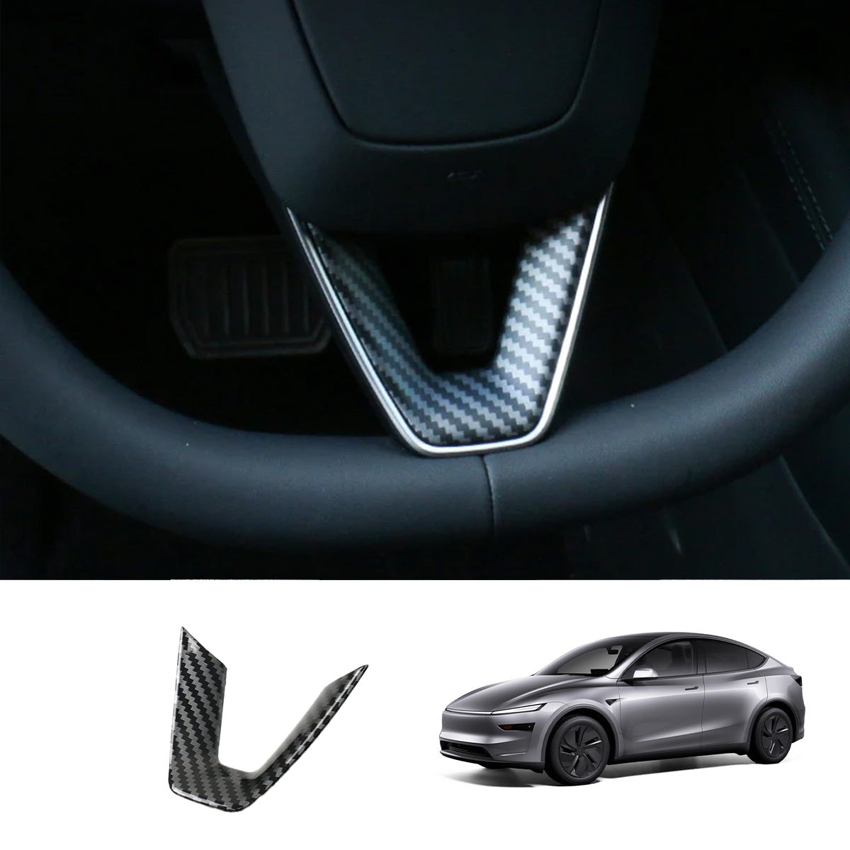 TESLAUNCH Steering Wheel U Shaped Cover for Tesla Model Y Juniper 2025+