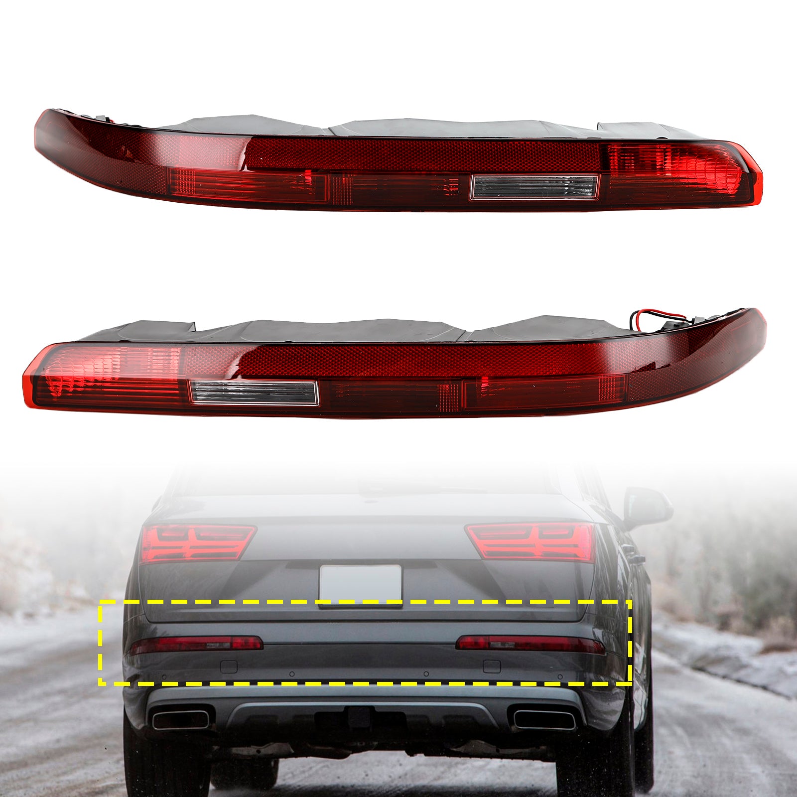 VIPIH Audi Q7 2016 2023 L+R Rear Bumper Tail Lamp Fog Lamp Assembly 4M0945095A 96A Fedex Express
