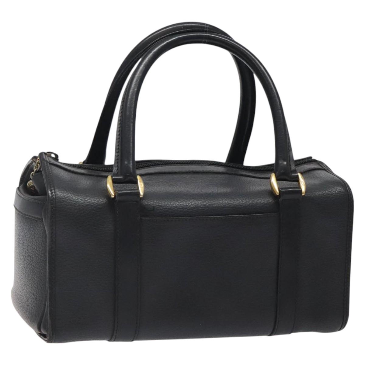 GUCCI Mini Boston Bag Leather Gold Black 000 58 0181 Auth bs25622