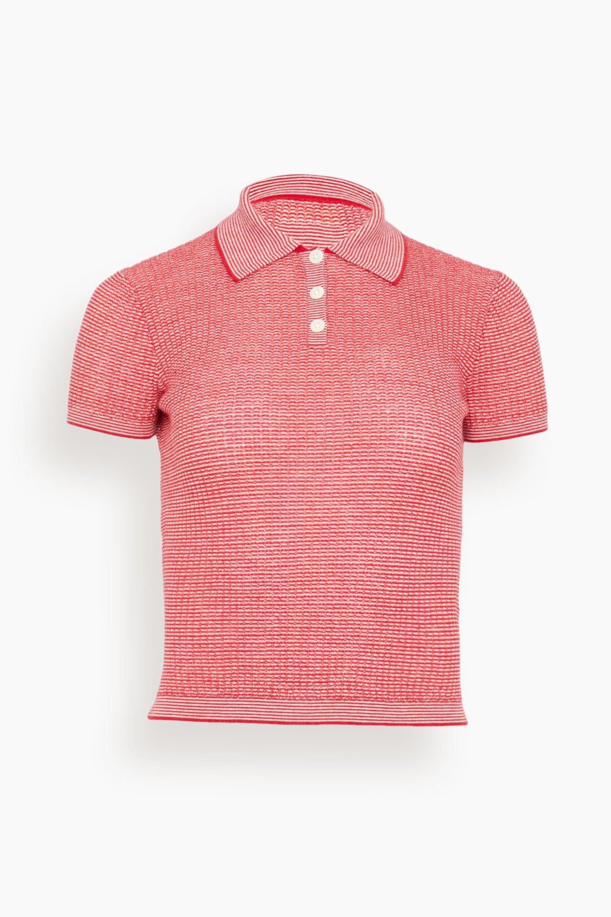 GUEST IN RESIDENCE Shrunken Polo in True Red Cream