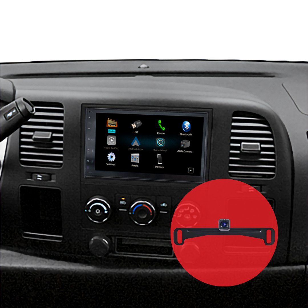 STINGER Chevy Silverado/GMC Sierra (2007 2014) 6.8" Double DIN Radio Kit with Front/Rear Camera   New Model Radio