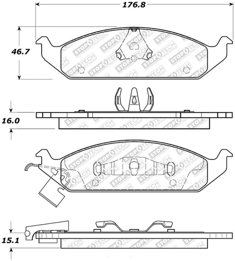 StopTech Street Select Brake Pads   Front