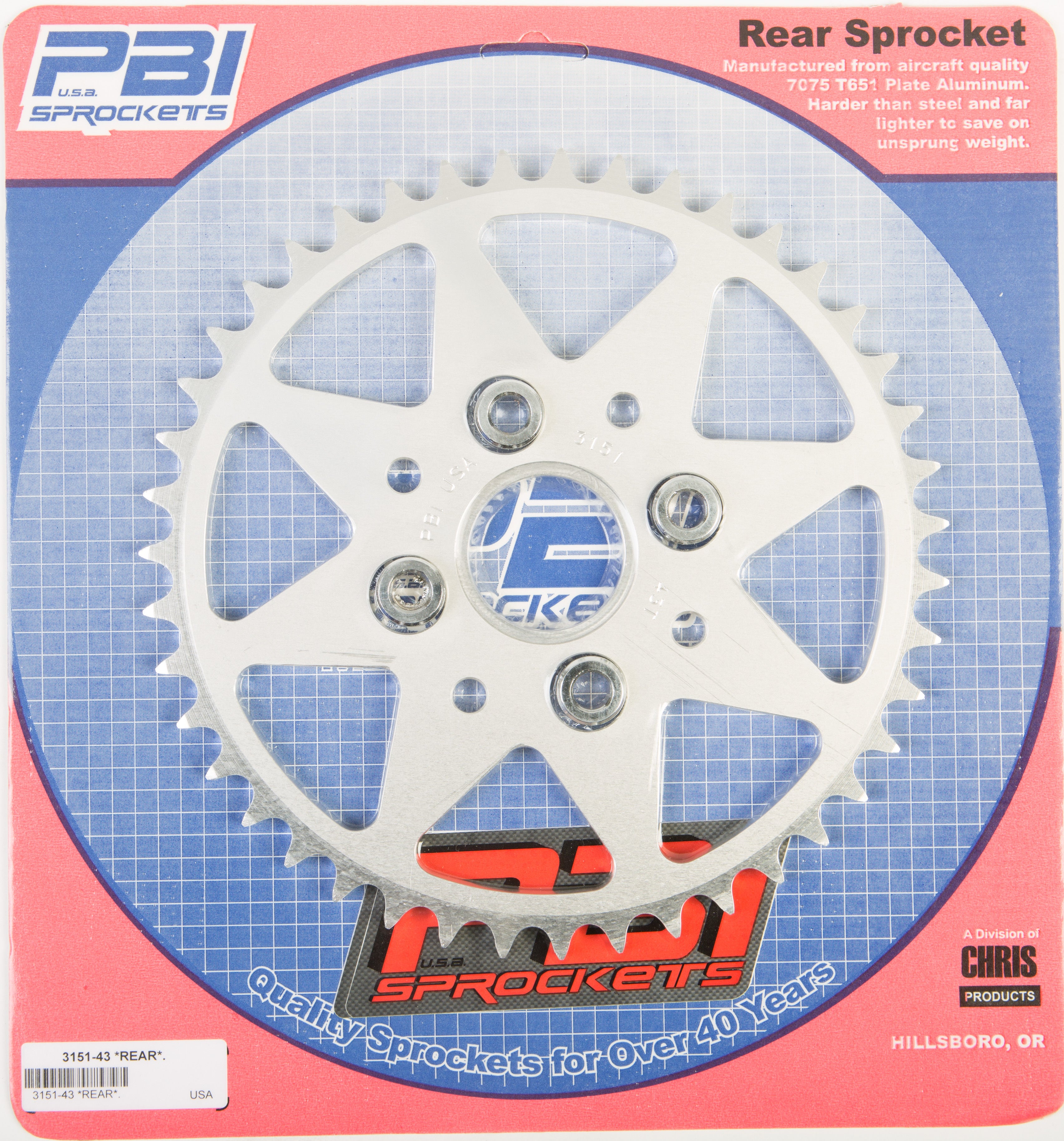 PBI Rear Sprocket Aluminum 43t 520 Hon