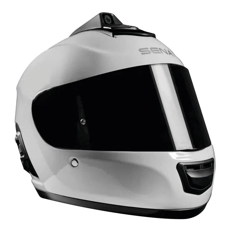 SENA Momentum Pro Dual Bluetooth Camera Helmet Glossy White MD MO PRO GW M 01