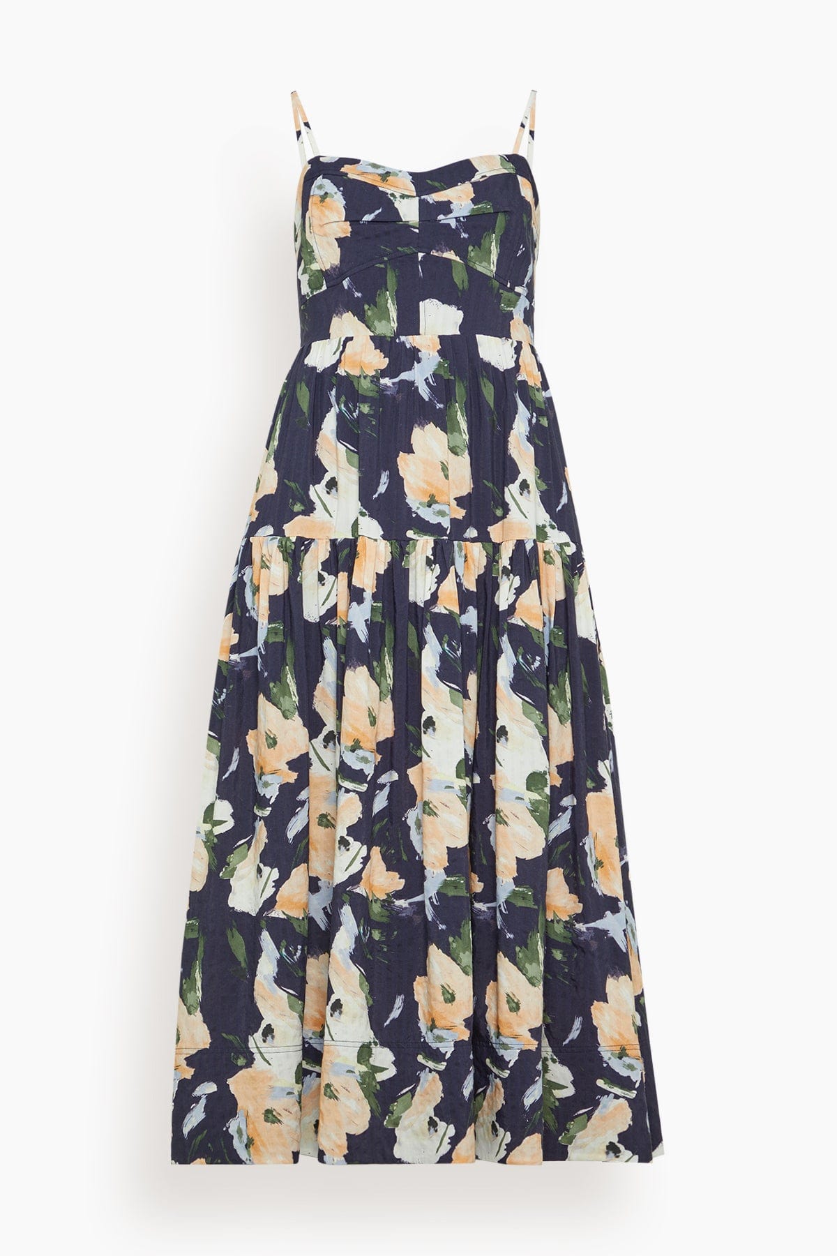 TANYA TAYLOR Verona Dress in Midnight Powder Blue Multi