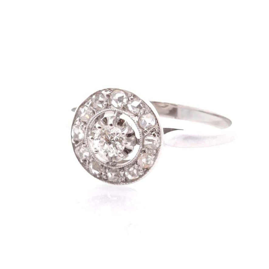 BOTTAZZI BLONDEEL Vintage 1930 diamond ring in 18k gold