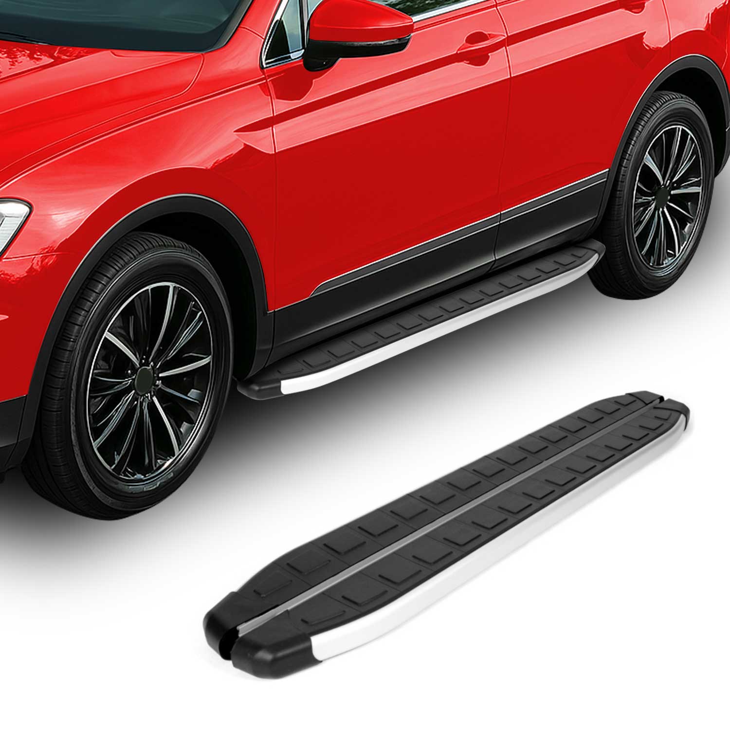 OMTEC 2015 2024 Jeep Renegade Running Boards Side Steps Silver & Black