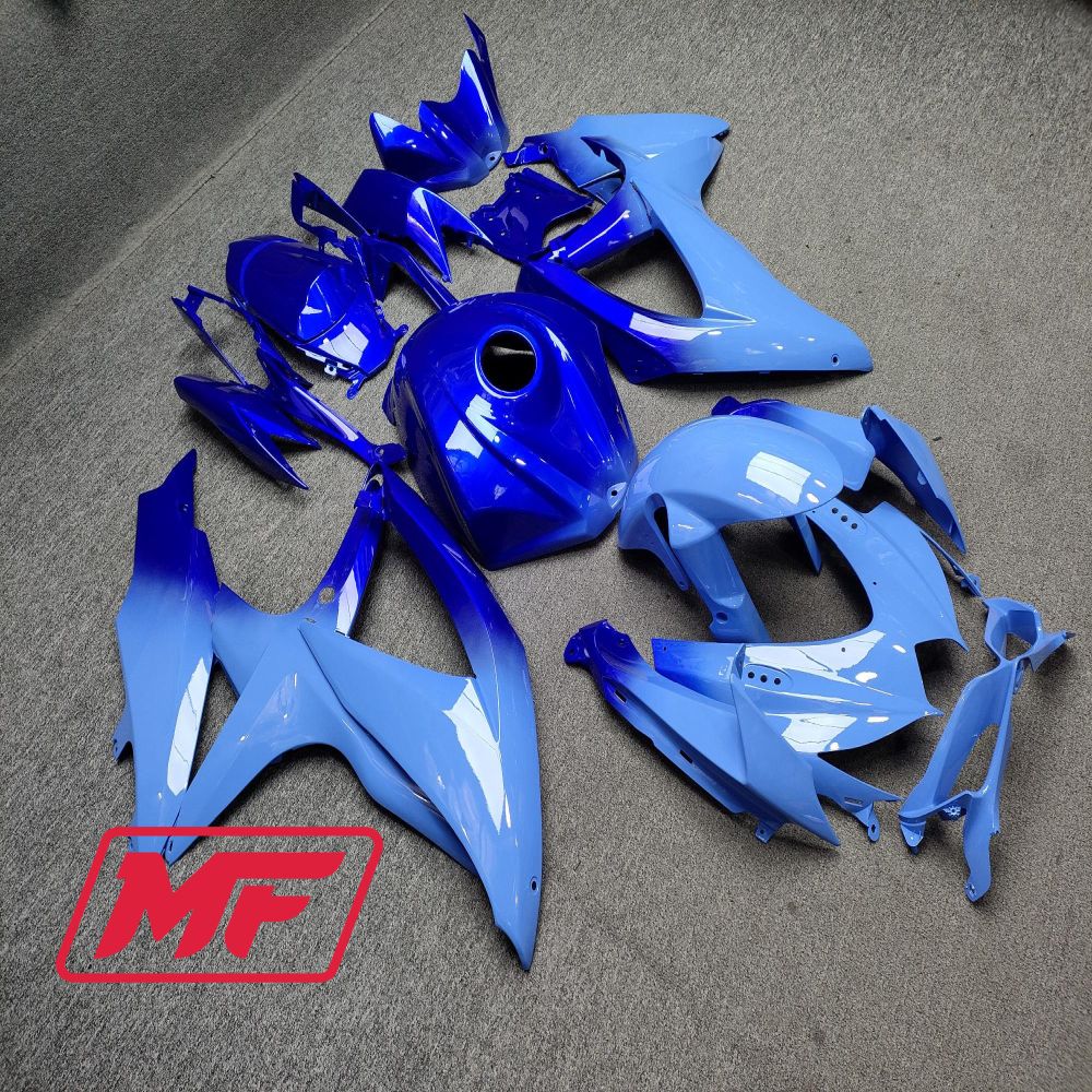 Monster Fairings Full Kit Suzuki GSXR600 750 08 10 Gloss Blue Gradient + Windshield + Gas Tank Cover