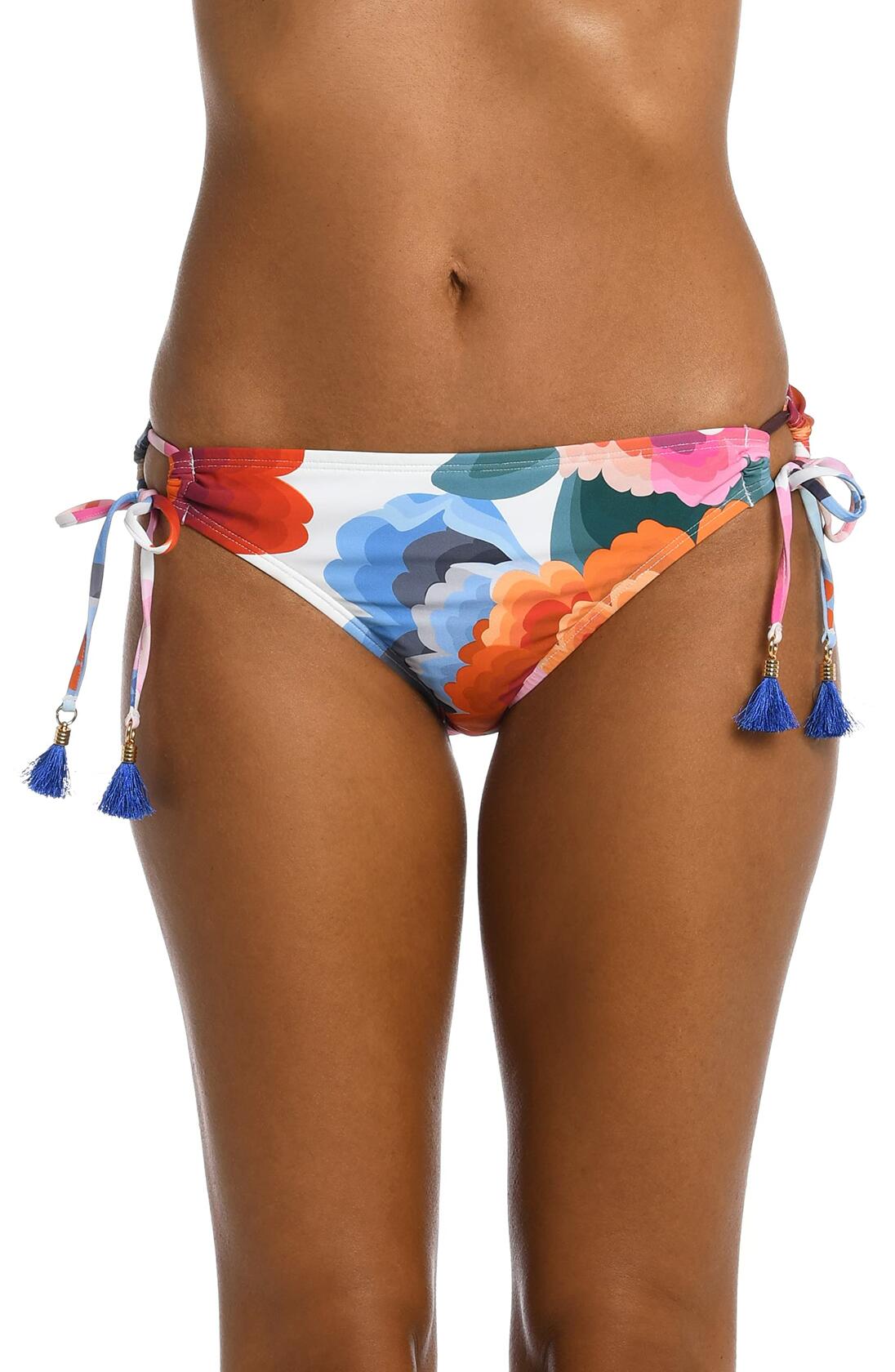 La Blanca Women's Side Tie Hipster Swimsuit Bottom  Multi Floral Rhythm  Size 16
