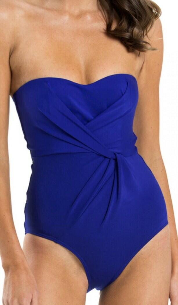 NWT JETS SWIMWEAR AUSTRALIA Atlantic Blue Jetset Bandeau One Piece Womens Size 8