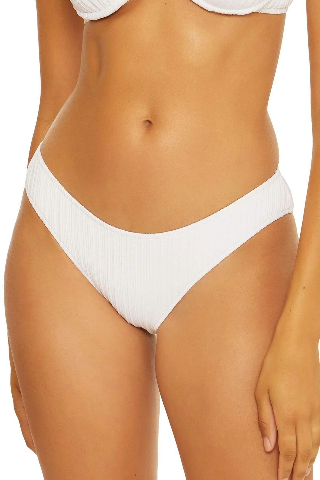 BECCA by Rebecca Virtue Moon Ridge Rib Adela Hipster Color White Size LG