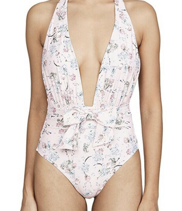 NWT  WeWoreWhat Women's Brooklyn One Piece Swimsuit  Dry Flowers Evening Size XS