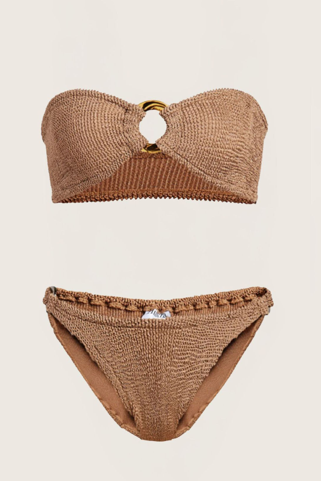 HUNZA G Gloria Bikini Metallic Cocoa