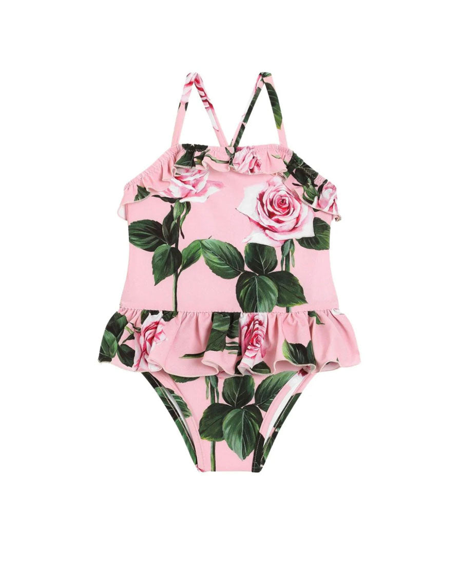 DOLCE & GABBANA Rose Print Swimsuit   Pink