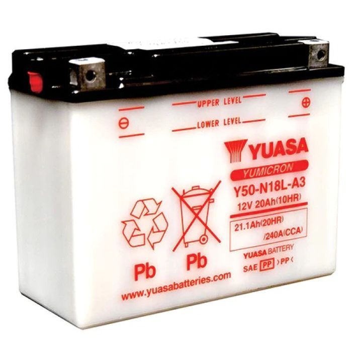 Yuasa Conventional Y50 N18L A3 12 Volt Yumicron Battery For Honda Goldwing 1500 1988 2000