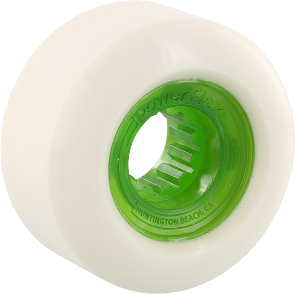 Powerflex Rock Candy 58mm 84b White/Cl.Green Skateboard Wheels (Set of 4)
