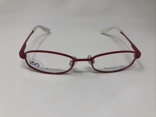 TOMMY HILFIGER EYEGLASSES FRAME TH1077 AK8 44 16 125 RED METAL FLEX HINGE JK18