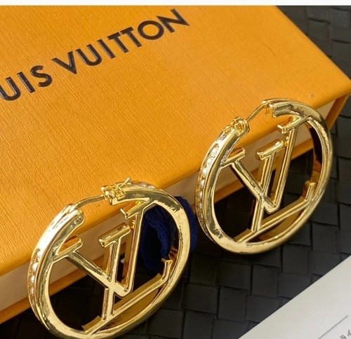 Louis Vuitton Bookle Dreille Hoop Louise M64288 G Earrings Authentic