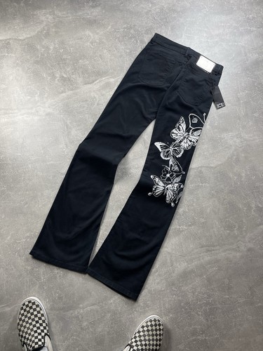 Iceberg Butterfly Pattern Black Flared Archives 00s Jeans Size 27 Made in Italy