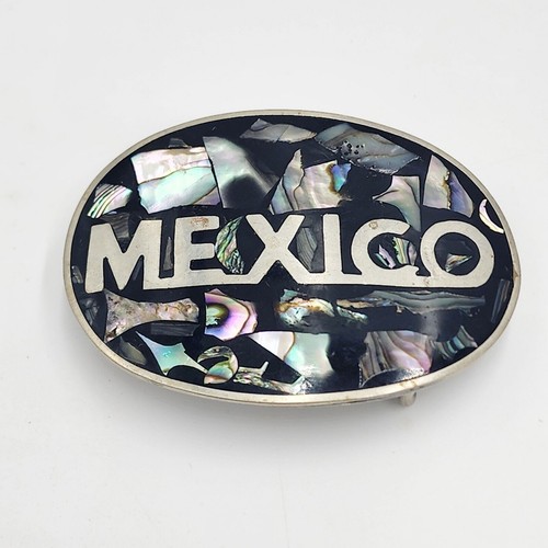 Vintage Genuine Alpaca Mexico Belt Buckle Large Statement Cowboy Hecho En Mexico