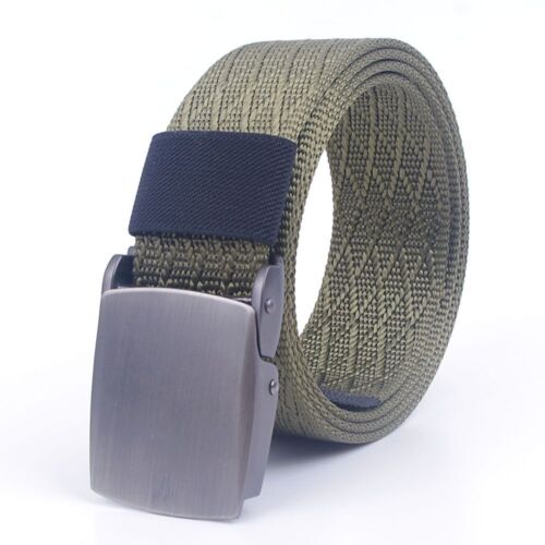 Metal Automatic Buckle Canvas Belts   Men Fashion Accessories Casual Waist Belt