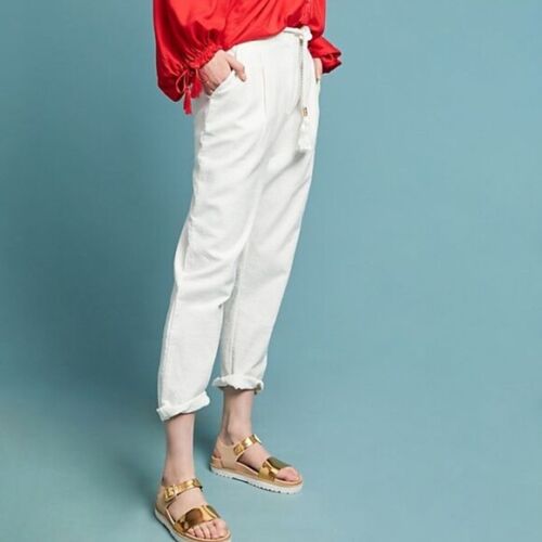 NEW Anthropologie ANTIK BATIK BAY PANTS size S COTTON removable belt