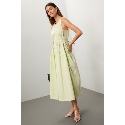 3.1 PHILLIP LIM X RTR Pale Yellow Sleeveless Belted Midi Dress Size 4