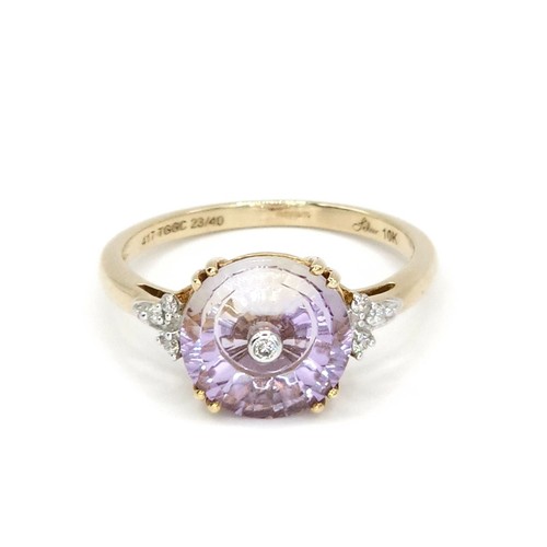 Glenn Lehrer 10K Gold Ametrine Ring Torus Cut Diamond Accent Ltd 23 40 Size N½